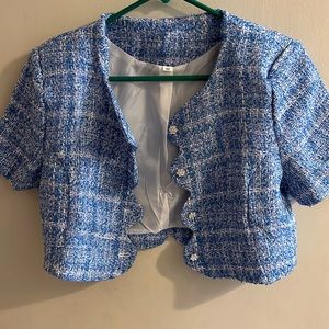 Blue cropped jacket. Brand new
